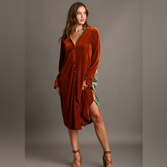 #245 New! Stunning Long Velvet Dress or long Duster Jacket - Picture 1 of 2